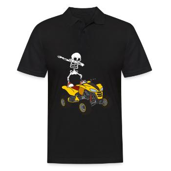 Dabbing Skeleton Quad Rider ATV Offroad Biker Quad - Men's Polo Shirt - black - Front - Kai (181cm)