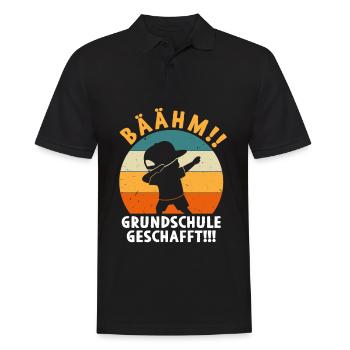 Grundschule geschafft Absolvent Abgänger - Männer Poloshirt - Schwarz - Vorne - Kai (181cm)