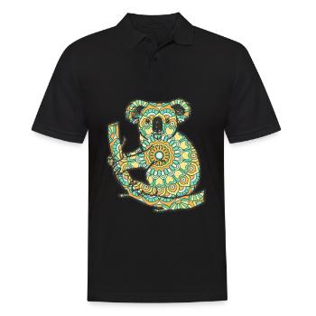 Mandala Koala Geometrisches Muster Kunst - Männer Poloshirt - Schwarz - Vorne - Kai (181cm)
