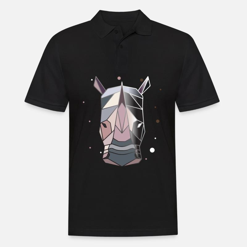 Polygone de rhinocéros - Polo Homme - noir