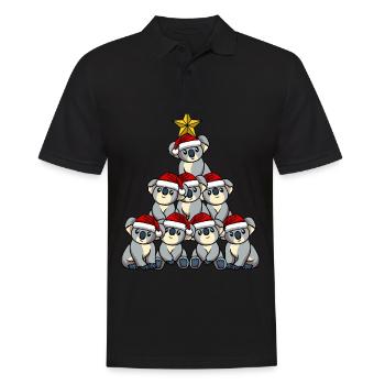 Koala Weihnachtsbaum - Männer Poloshirt - Schwarz - Vorne - Kai (181cm)