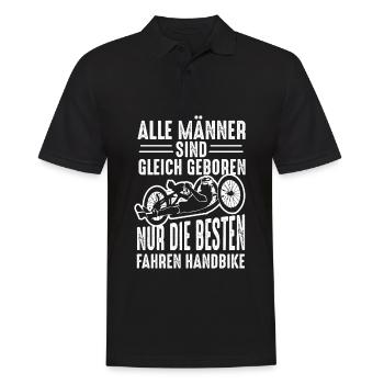 Alle Männer Sind Gleich Geboren Handbike - Männer Poloshirt - Schwarz - Vorne - Kai (181cm)