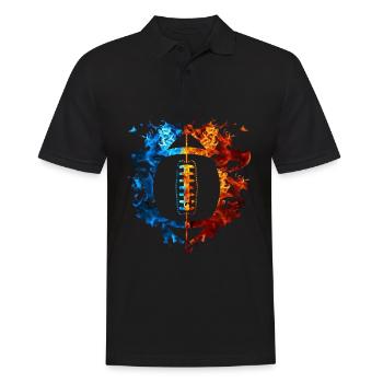 American Football Flames - Men's Polo Shirt - black - Front - Kai (181cm)