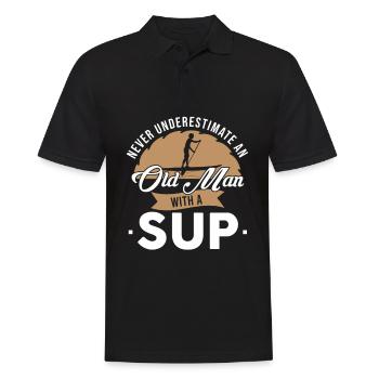 Never Underestimate An Old Man With A SUP - Männer Poloshirt - Schwarz - Vorne - Kai (181cm)