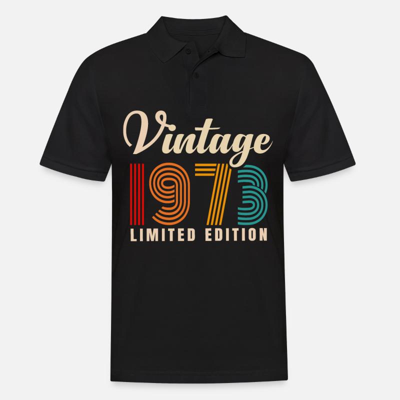 MILLÉSIME 1973. 48E ANNIVERSAIRE - Polo Homme - noir
