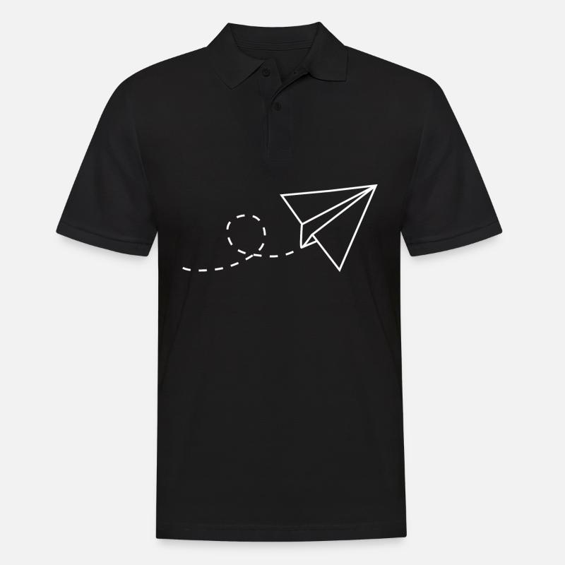 Papierflieger - Männer Poloshirt - Schwarz