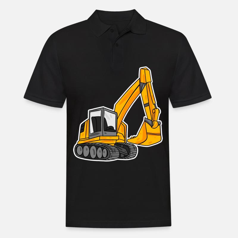 Löffelbagger Ausgräber Bagger - Männer Poloshirt - Schwarz