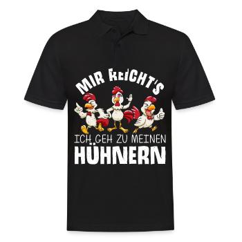 Mir reichts ich geh zu meinen Hühner Bauernhof Huh - Männer Poloshirt - Schwarz - Vorne - Kai (181cm)
