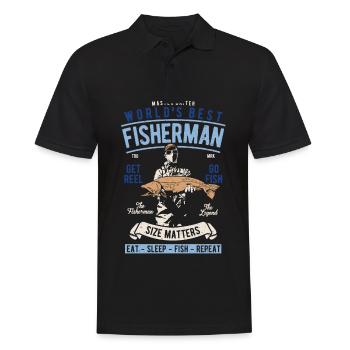Cadeau de pêcheur à la ligne pour les hommes pêchant des dictons drôles - Polo Homme - noir - Devant - Kai (181cm)
