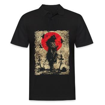 Swordsman Warrior Japanese Samurai - Men's Polo Shirt - black - Front - Kai (181cm)