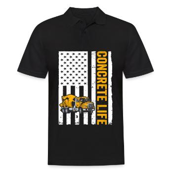 Concrete Paved Concrete Life US-flagge Beton - Men's Polo Shirt - black - Front - Kai (181cm)