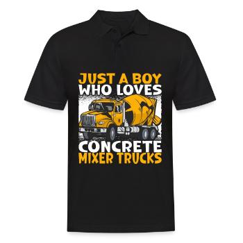 Concrete paver Just a boy who loves concrete - Men's Polo Shirt - black - Front - Kai (181cm)