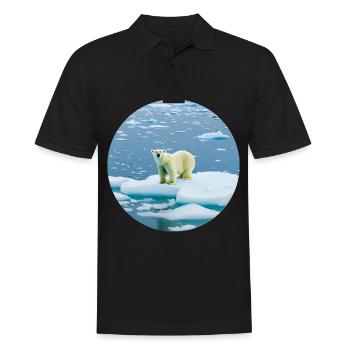 Cool Polar Bear - Un design pour les amoureux du froid! - Polo Homme - noir - Devant - Kai (181cm)