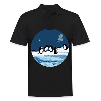 Charmantes Pinguin Abenteuer - Entdecke die Kälte - Männer Poloshirt - Schwarz - Vorne - Kai (181cm)
