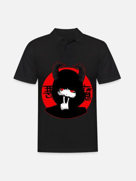 Kawaii Anime Nu Goth Style Occult Punk Emo - Herre poloshirt - sort