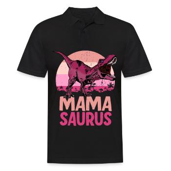 Mama Saurus Mamasaurus Dinosaur Family - Men's Polo Shirt - black - Front - Kai (181cm)