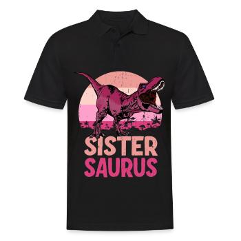Sister Saurus Sistersaurus Dinosaur Family - Men's Polo Shirt - black - Front - Kai (181cm)