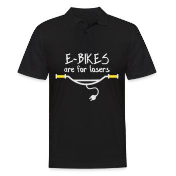 E-Bikes are for losers - Men's Polo Shirt - black - Front - Kai (181cm)