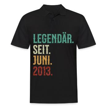 Legendär. Seit. Juni. 2013. Retro Birthday - Männer Poloshirt - Schwarz - Vorne - Kai (181cm)