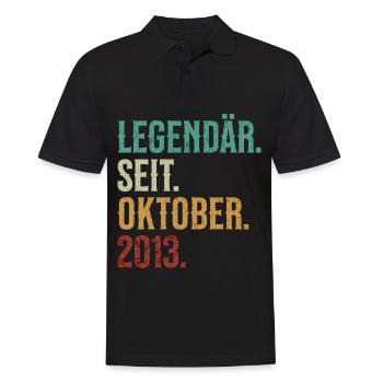 Legendär. Seit. Oktober. 2013. Retro Birthday - Männer Poloshirt - Schwarz - Vorne - Kai (181cm)