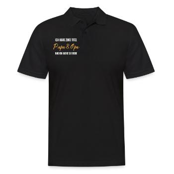 Ich habe zwei Titel. Papa und Opa. Ich rocke beide - Männer Poloshirt - Schwarz - Vorne - Kai (181cm)