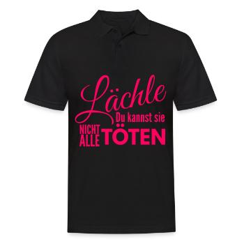 Lächle du kannst sie nicht alle töten - Männer Poloshirt - Schwarz - Vorne - Kai (181cm)