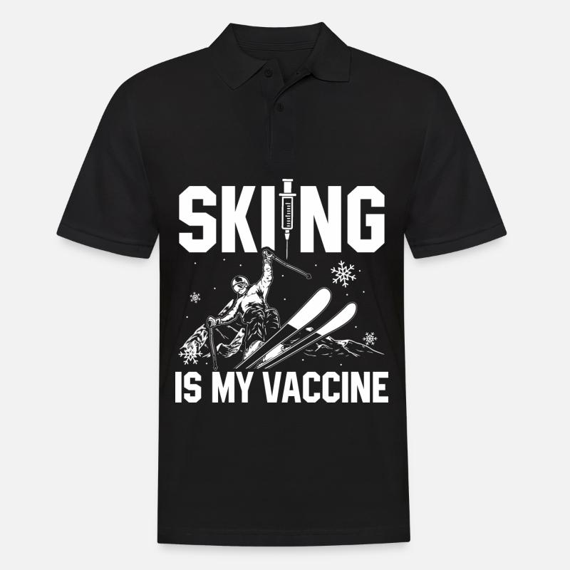 Ski - Männer Poloshirt - Schwarz