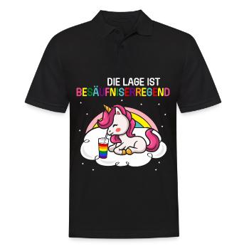 Die Lage ist besäufniserregend Einhorn Party - Männer Poloshirt - Schwarz - Vorne - Kai (181cm)