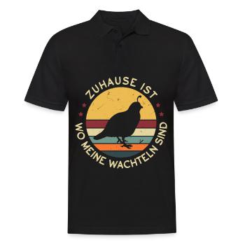 Zuhause Ist Wo Meine Wachteln Sind - Männer Poloshirt - Schwarz - Vorne - Kai (181cm)