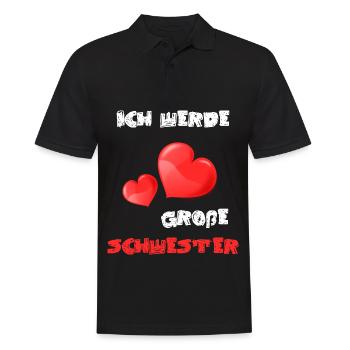Ich Werde Große Schwester - Männer Poloshirt - Schwarz - Vorne - Kai (181cm)