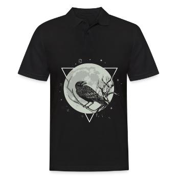 Krähe Mond Schwarze Schwarzer Rabe - Männer Poloshirt - Schwarz - Vorne - Kai (181cm)