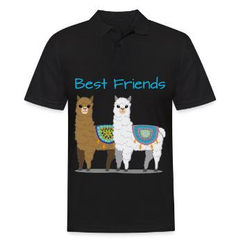 Lama alpaga cadeau femmes hommes enfants - Polo Homme - noir - Devant - Kai (181cm)