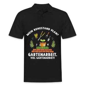 Mein Ruhestand Plan Gartenarbeit Gärtner Rente - Männer Poloshirt - Schwarz - Vorne - Kai (181cm)