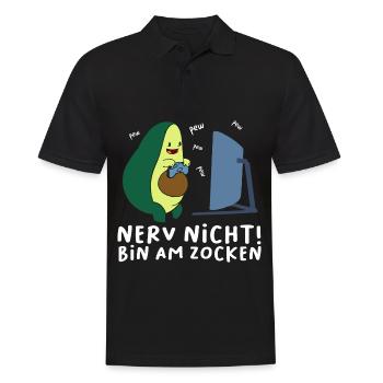 Bin am Zocken Gaming Pinguin - Männer Poloshirt - Schwarz - Vorne - Kai (181cm)