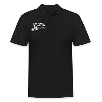 UFO - Jeder FEHLER macht mal MENSCH2 - Männer Poloshirt - Schwarz - Vorne - Kai (181cm)