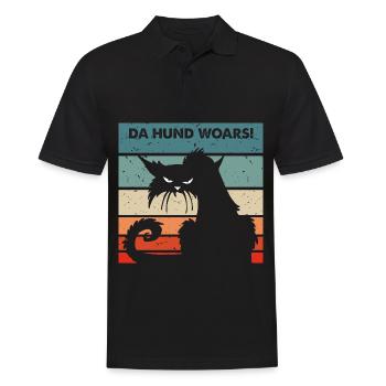 Da Hund Woars Nicht meine Schuld Katze - Männer Poloshirt - Schwarz - Vorne - Kai (181cm)