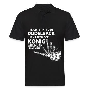 Reichtet Mir Den Dudelsack König Will Musik Machen - Männer Poloshirt - Schwarz - Vorne - Kai (181cm)