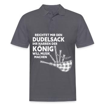 Reichtet Mir Den Dudelsack König Will Musik Machen - Männer Poloshirt - Anthrazit - Vorne - Nico (186cm)