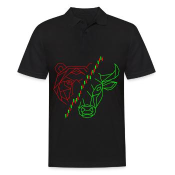 Bulle Bär Chart Investor - Männer Poloshirt - Schwarz - Vorne - Kai (181cm)