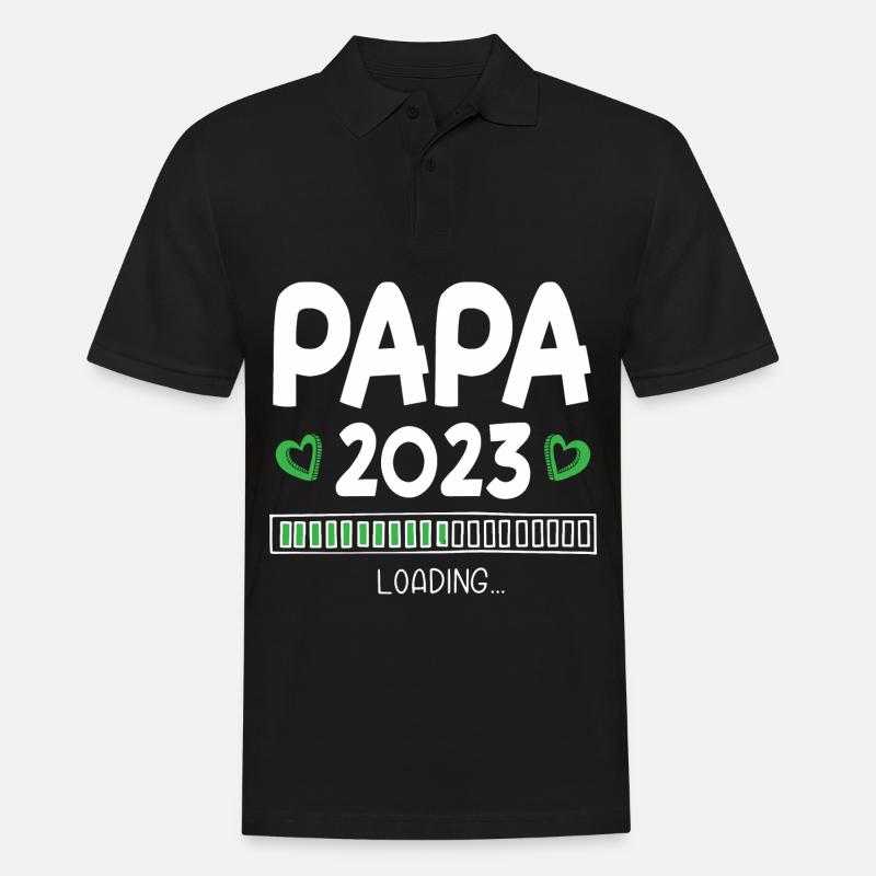 Papa 2023 Loading - Männer Poloshirt - Schwarz