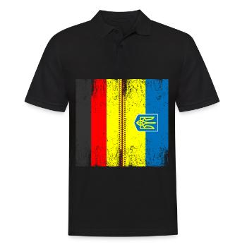 Deutsch Ukraine Flagge Ukraine Deutschland - Männer Poloshirt - Schwarz - Vorne - Kai (181cm)