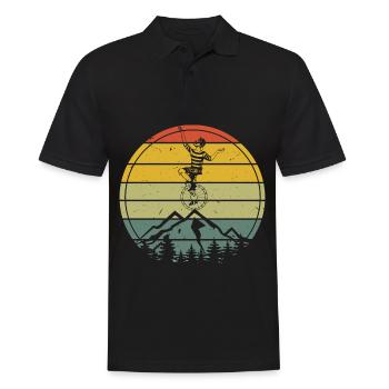 Vintage Einrad - Männer Poloshirt - Schwarz - Vorne - Kai (181cm)