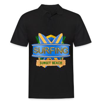 Hawaii, Surfing, Sunset Beach - Men's Polo Shirt - black - Front - Kai (181cm)