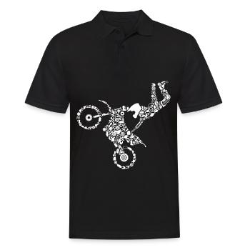 Motocross Calligram Dirt Bike Riders Motorcycle - Männer Poloshirt - Schwarz - Vorne - Kai (181cm)