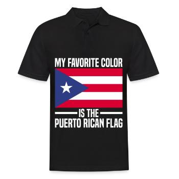 Puerto Rico Flagge | Puerto Ricaner Geschenkideen - Männer Poloshirt - Schwarz - Vorne - Kai (181cm)
