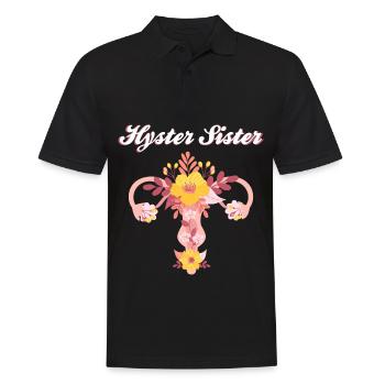 Hysterektomie | Gebärmutter Feministin Geschenke - Männer Poloshirt - Schwarz - Vorne - Kai (181cm)