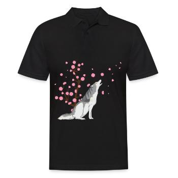 Cherry Blossom Siberian Husky Japanese Sakura Flower - Men's Polo Shirt - black - Front - Kai (181cm)
