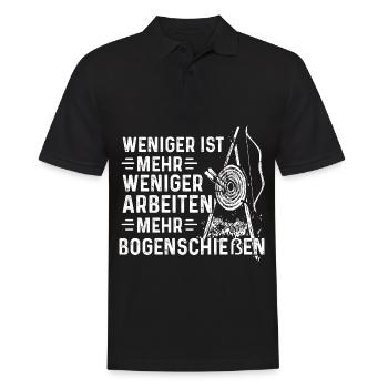 Weniger Arbeiten Mehr Bogenschießen Bogenschütze - Männer Poloshirt - Schwarz - Vorne - Kai (181cm)