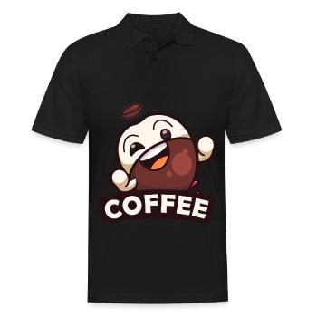 Café en grains de café mâle - Polo Homme - noir - Devant - Kai (181cm)
