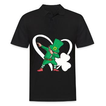 Dabbing St. Patty Cloverleaf Chapeau Coeur - Polo Homme - noir - Devant - Kai (181cm)
